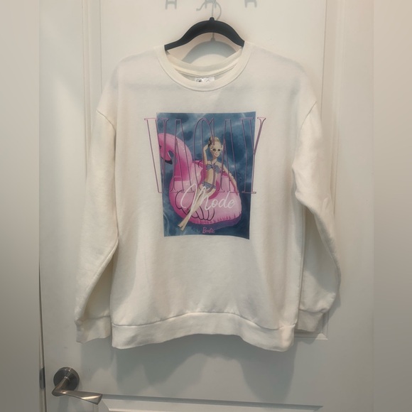 Barbie Tops - Barbie Hoodie Womens White Size M